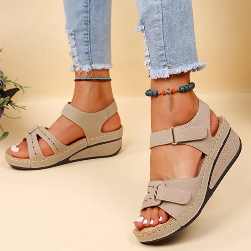 2023 New Sandals Shoes Women Slip On Open Toe Walking Shoes Slipper Party Footwear Casual heels women Female Zapatillas Muje