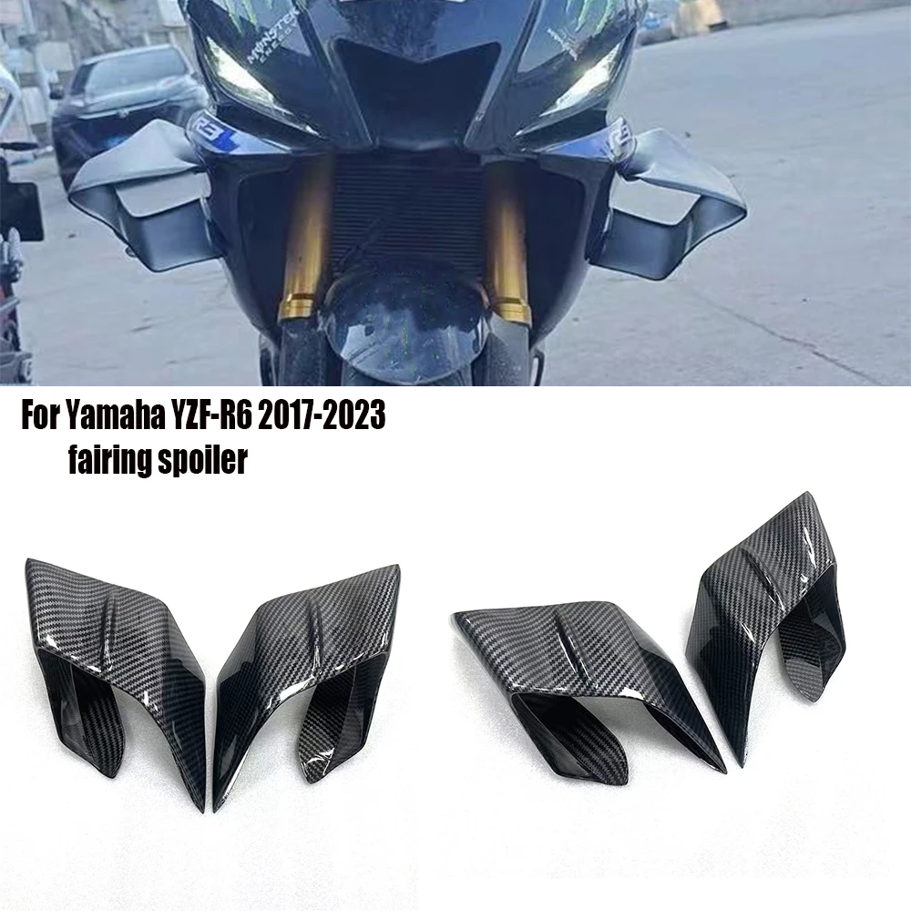 

Suitable for YAMHA YZF-R6 2017-2023 motorcycle front spoiler fairing fin decorative cover fin aerodynamic wing fairing kit