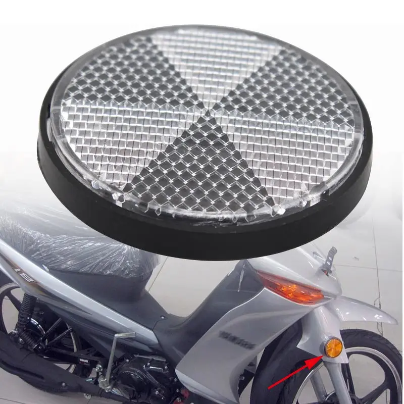 

2" Plastic Round Warning Strip Reflective Sticker For Most Motorcycle ATV Bikes Dirt Bike Safety Reflector Sticker Decals +Screw