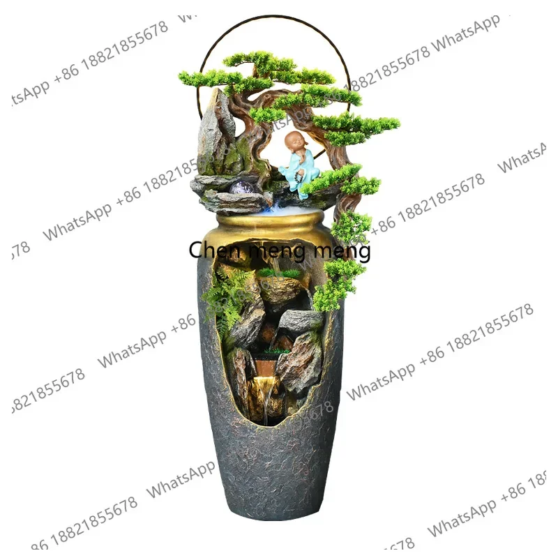 New Chinese rockery Zen TV cabinet next to the floor circulation water ornament off the water feature decoration