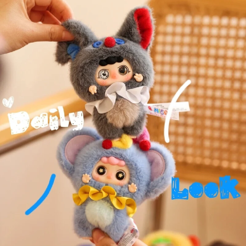 Baby Three Migo Little Trickster Series Vinyl Face Plush Blind Box Doll Ornament Backpack Pendant Keychain Collect Surprise Gift