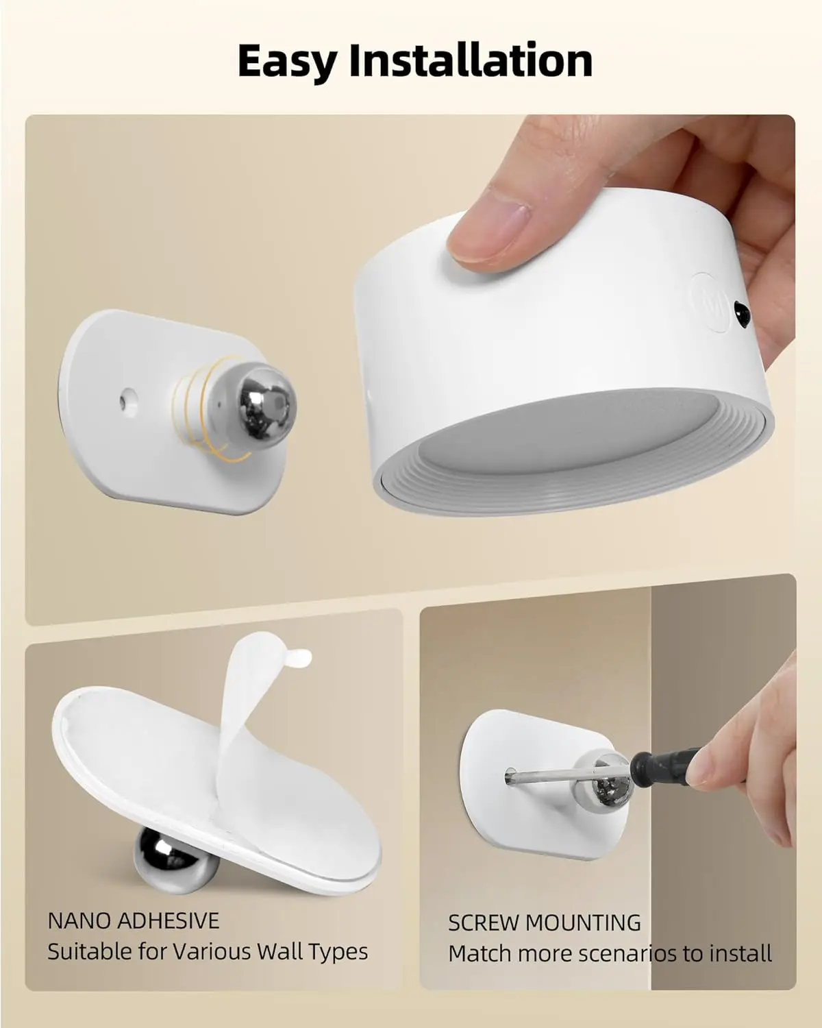 Magnetic LED Wall Light Night Dimmable Magnetic Picture Lights 360° Rotation Touch Remote Control Cabinet Spotlight Night Lamp