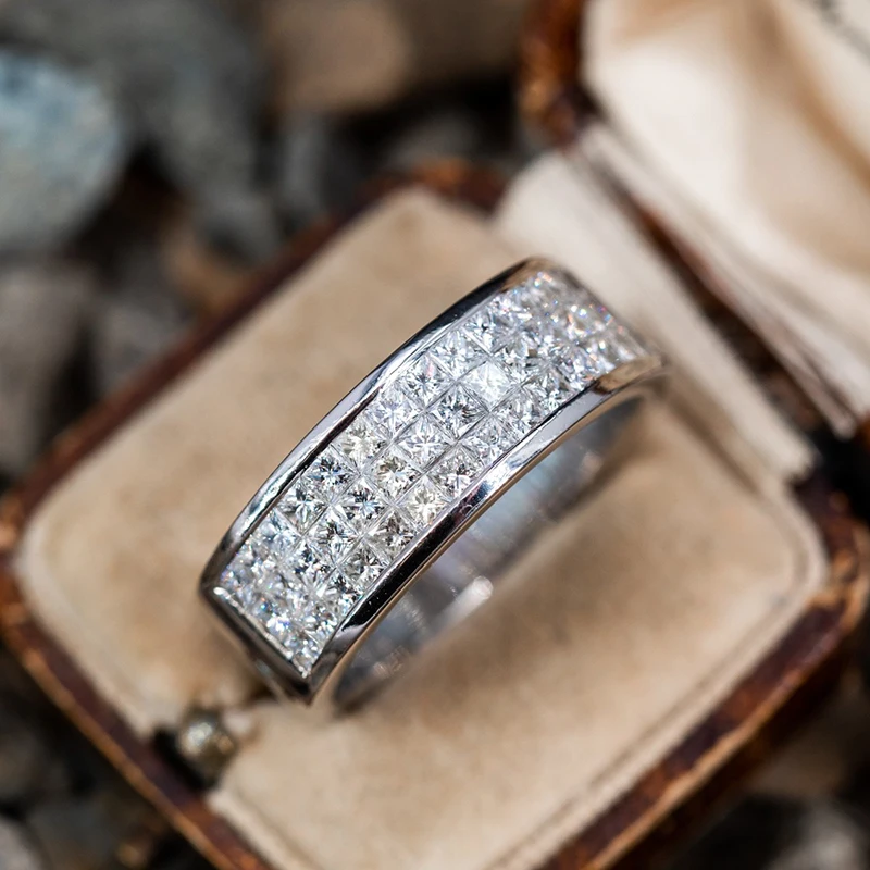 Huitan Shinn ing Quadrat Zirkonia Fingerring weibliche Ehering Schmuck Luxus Silber Farbe Accessoires für Verlobung zeremonie