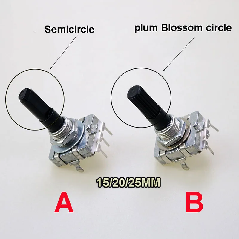 Cltgxdd 2piece EC16 Encoder 360 Degree 3pin Power Amplifier Volume Adjustment Controller 15/20/25mm Speaker Rotary Potentiometer