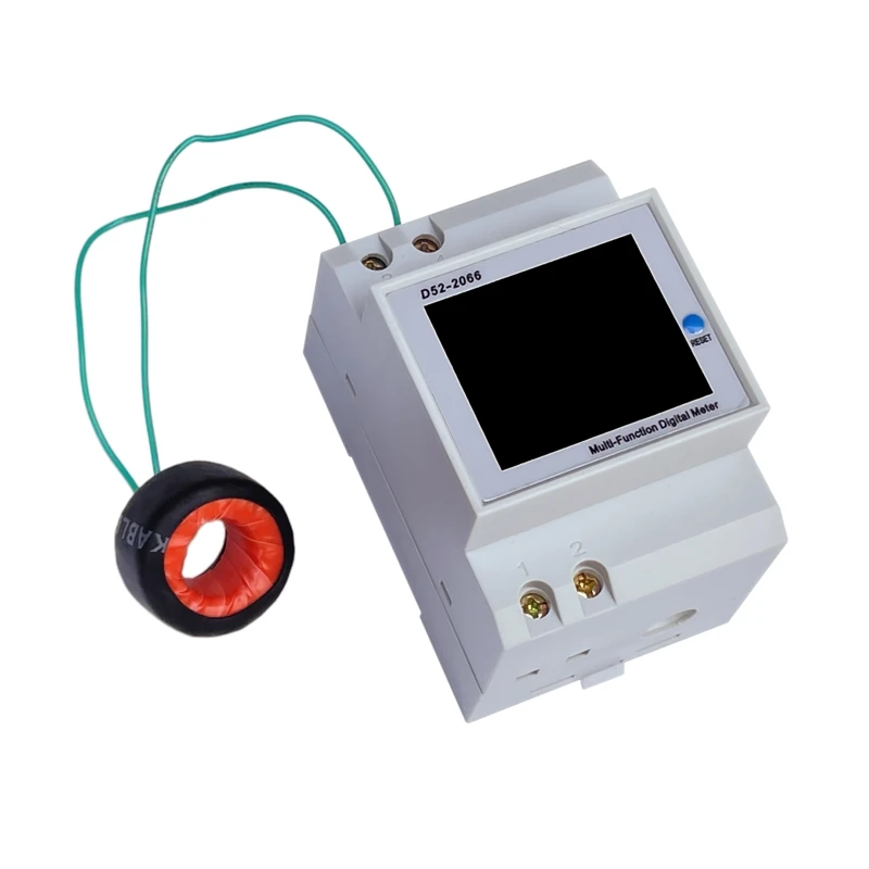 Ipiip Điện Áp Mét Din Màn Hình 6IN1 110V 220V 380V 100A Điện Máy Đo Tốc Công Suất năng Lượng Vôn Kế Ampe Kế