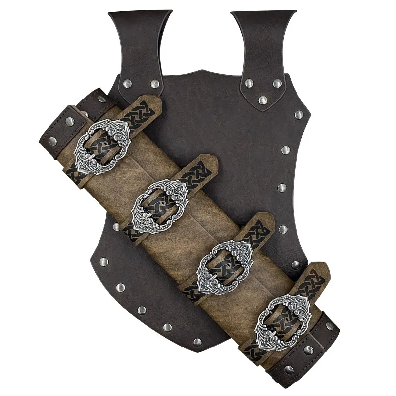 Mittelalterlicher Wikinger-Schwerthalter mit Lederrücken, Froschgeschirr, Holster für Erwachsene, Schulterrückseite, Scheide, Leder-Rapierhalter, Requisiten