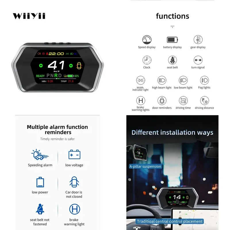 2026 Hot Sale New Release HUD LCD Screen Smart Gauge T-E-S-L-A Model 3&Y Special Use T17 Head up Display