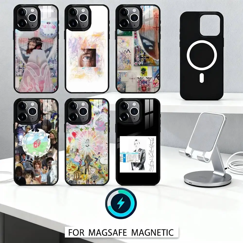 

F-Fantasy B-Bladee 333 Drain Gang Phone Case Magnetic For iPhone16 15 14 13 12 Pro Max For Magsafe Wireless Charging Cover