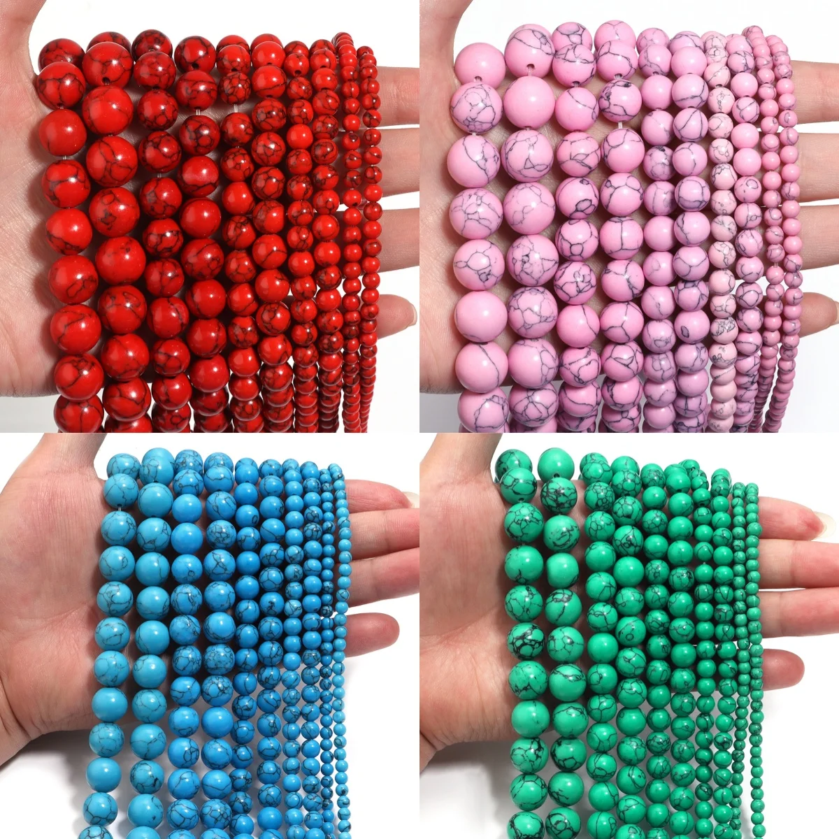 1 Strand Turquoise Beads Natural Stone Beads 4/6/8/10/12mm Round Loose Spacer Beads For Jewelry Making DIY Bracelet Accessories