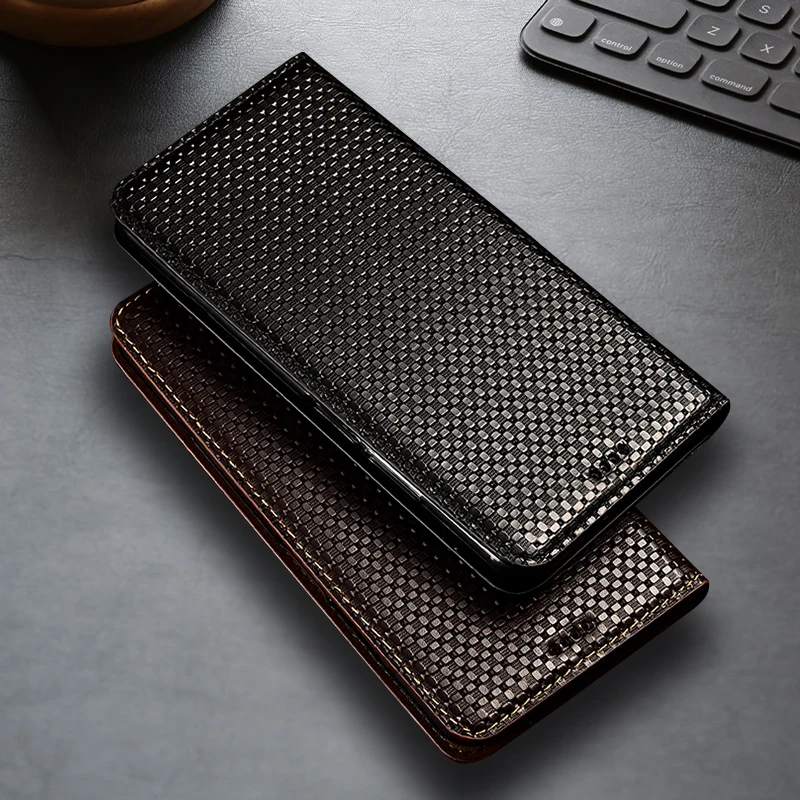 حافظة جلدية أصلية من حصيرة العشب لهاتف iQOO 3 5 7 8 9 10 11 11S 12 13 Pro حافظة بطاقات مقاومة للخدش