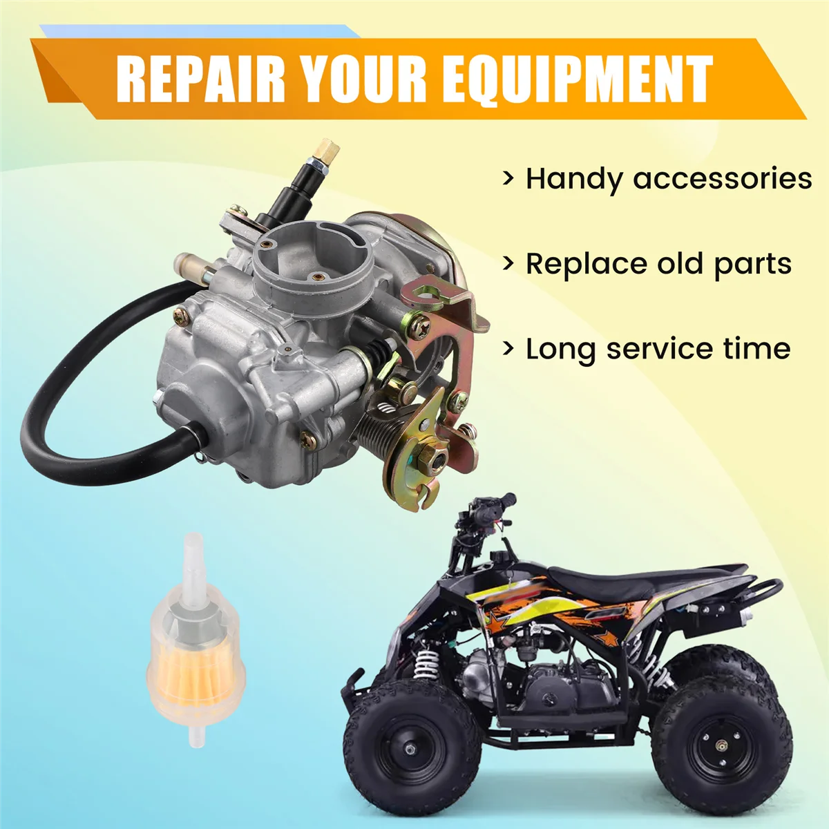 

Carburetor with Fuel Filter for E-TON Rover & Viper 70cc 90cc RX4-70M RX4-90R Eton 811613, 813802JADD