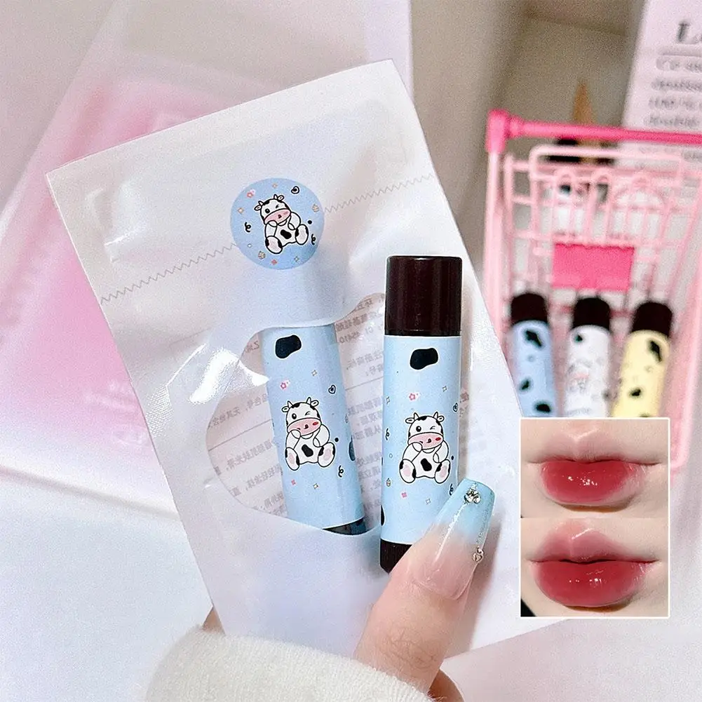 Cute Cow Hidratante Lip Balm, Long Lasting Nutre Batom, Envelhecimento Lábios, Reduzir Linha, Anti-Secagem Care, Hidratação, An, M6L8