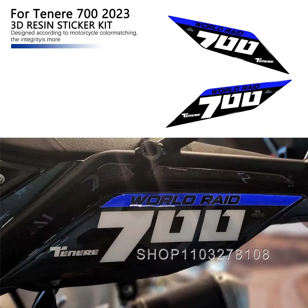 

For Yamaha Tenere 700 Rally 2023 Customized version Motorcycle Side Rear Panel Pad Sticker 3D Epoxy Resin Sticker Protection Kit