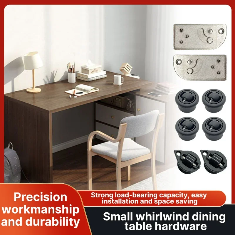 Multifunctional 90 ° Rotation Dining Table Desk Hardware Left and Right Rotating Folding Table Hardware Connectors Tools
