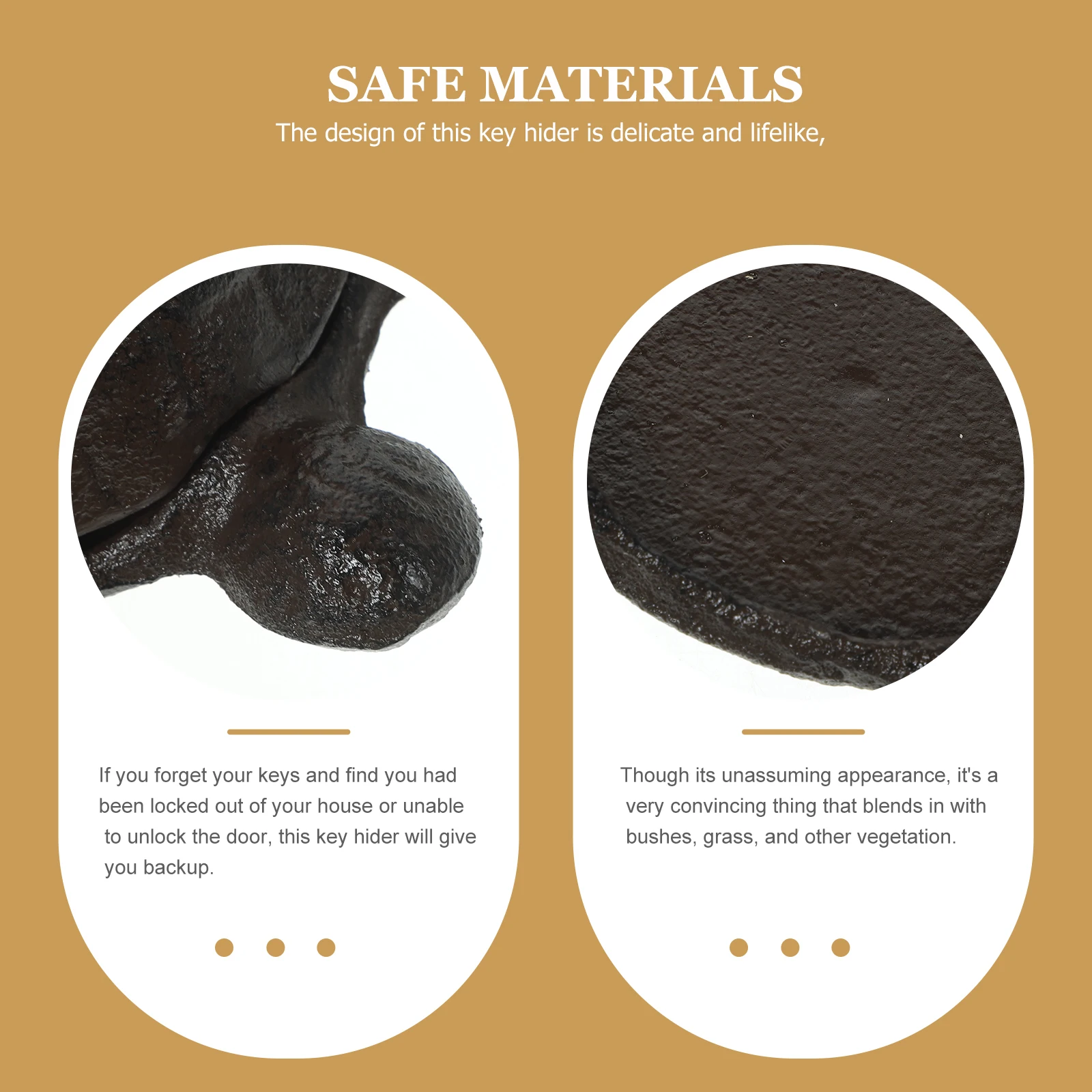 

Turtle Key Box Brown Cast Iron Garden Hider Ornament Outdoor Safe Holder Lifelike Metal Craftsmanship Yard Decoration