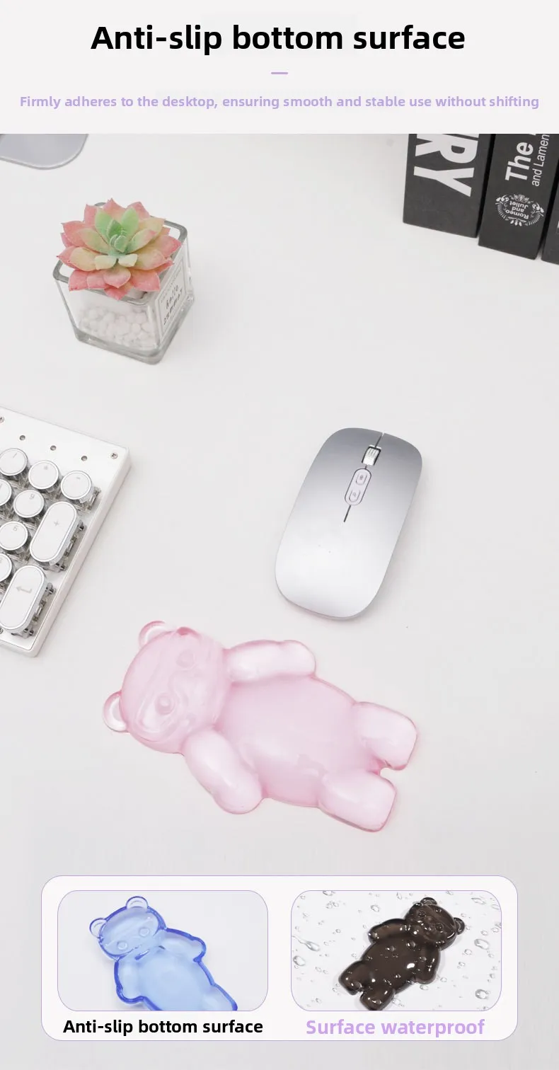 Gummibärchen-förmige Silikon-Handballenauflage Niedliche Stressabbau-Schreibtischunterlage für Büro und Gaming in 6 Farboptionen – Detail 5