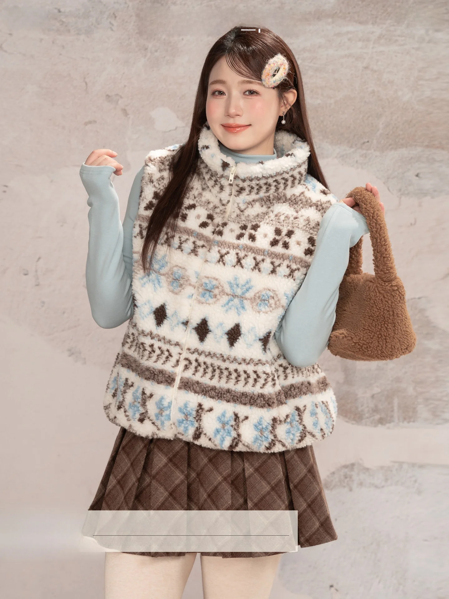 

Модный женский жилет Heynew больших размеров из искусственной овчины с воротником-стойкой для многослойного образа, осенне-зимняя верхняя одежда