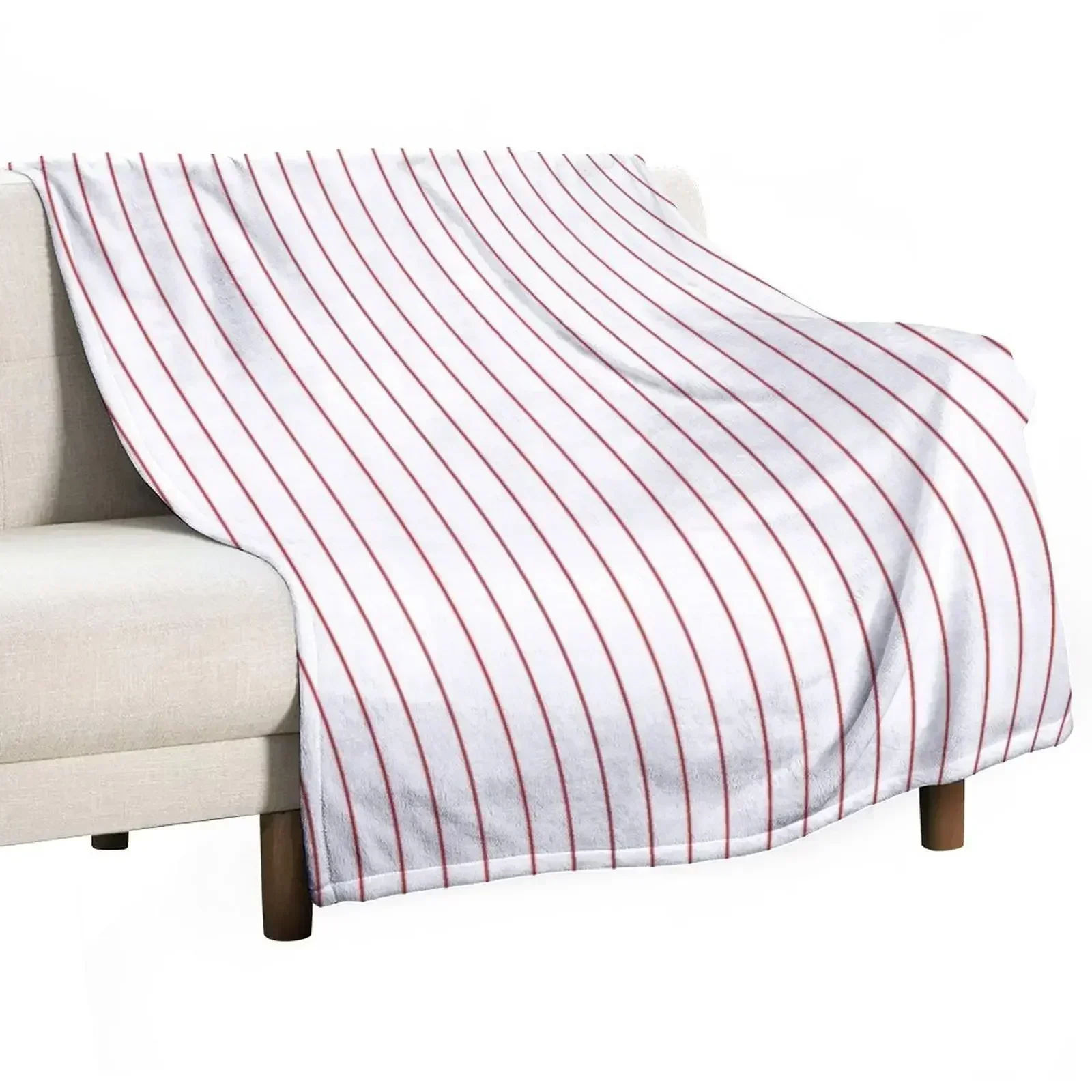 Thin Red Pinstripe Pattern, Red Vertical Stripes Throw Blanket Decoratives decorative Blankets