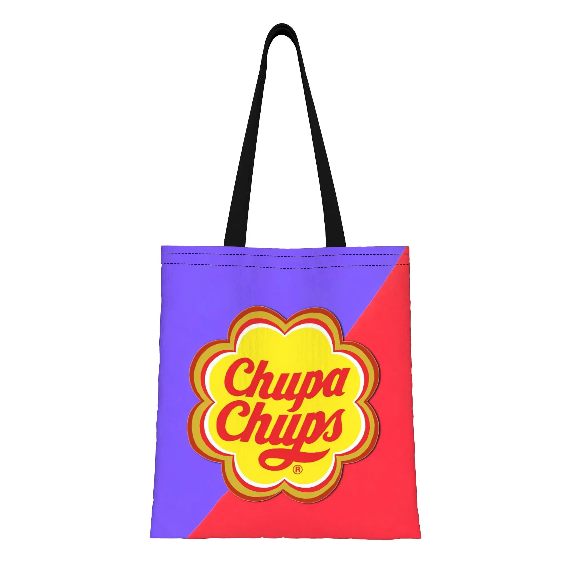 

FUN 22 Chupa Chups Canvas Tote Bag Perfect for Shopping Women's Top-Handle Bags