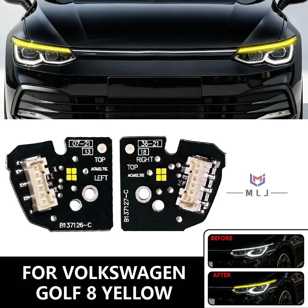 Gelber Scheinwerfer-DRL-Chip FÜR VOLKSWAGEN Golf 8 LED-Scheinwerfer-DRL-Modul Steuergerät Autozubehör OE 5H0998478D 5H0998478E