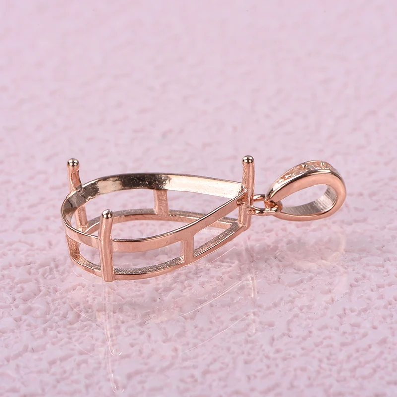 925 Sterling Silver Pendant Empty Mount Simple Claw Design Embedded Crystal Fashion Jewelry Original Design Portable Packaging