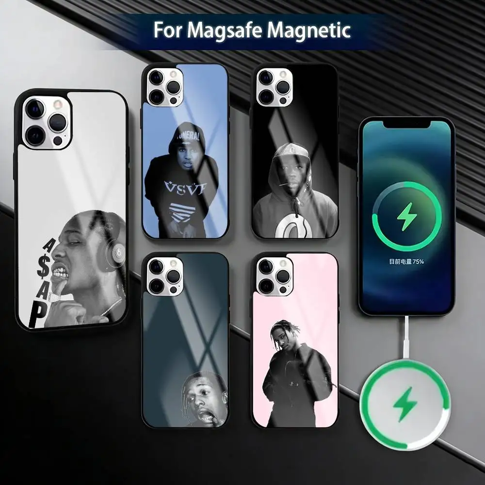 

American R-Rapper ASAP Phone Case For iPhone17,16,15,14,13,12,11 Plus,Pro Magnetic with Magsafe Wireless Charging