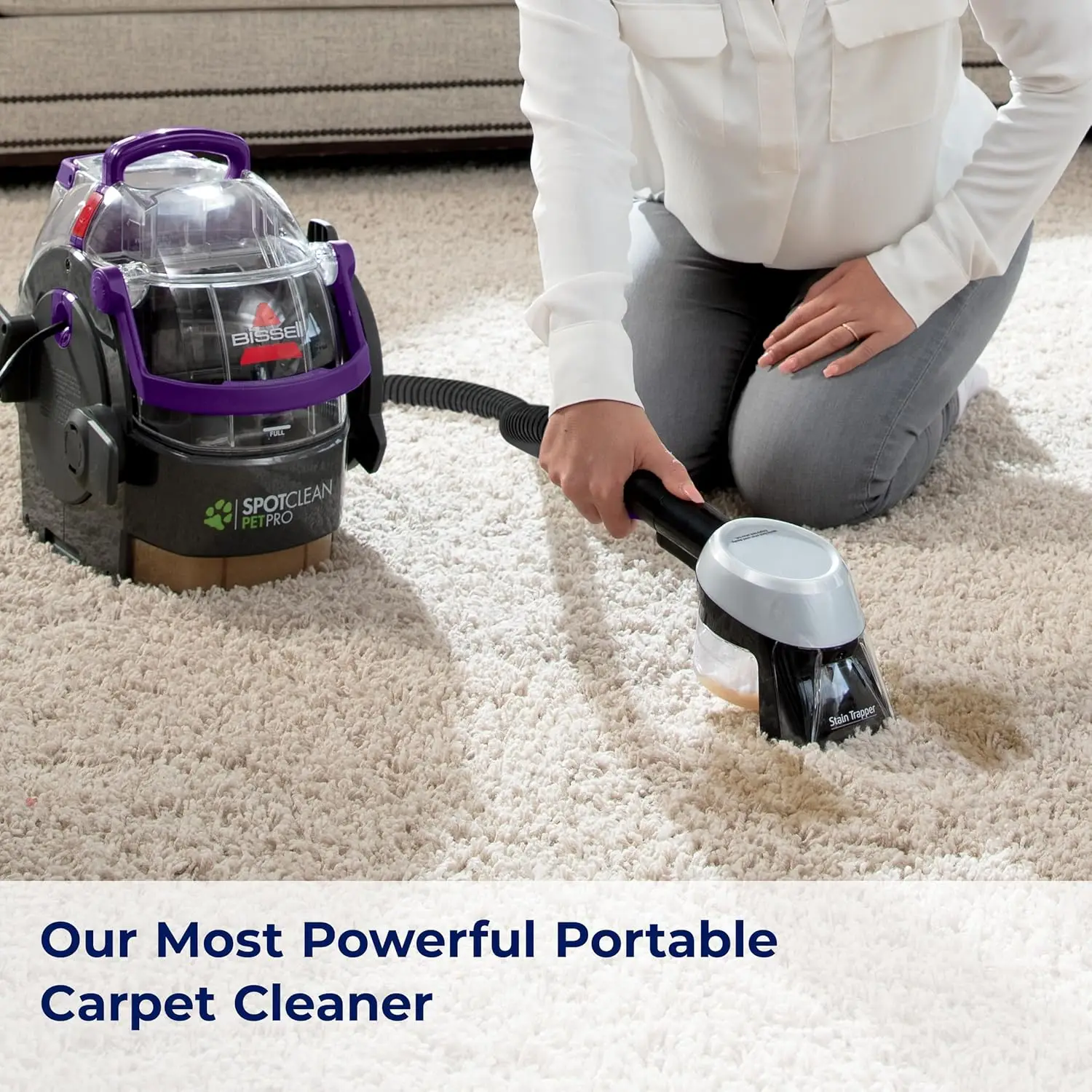 USA SpotClean Pet Pro Portable Carpet Cleaner, 2458, Grapevine Purple, Black, Large