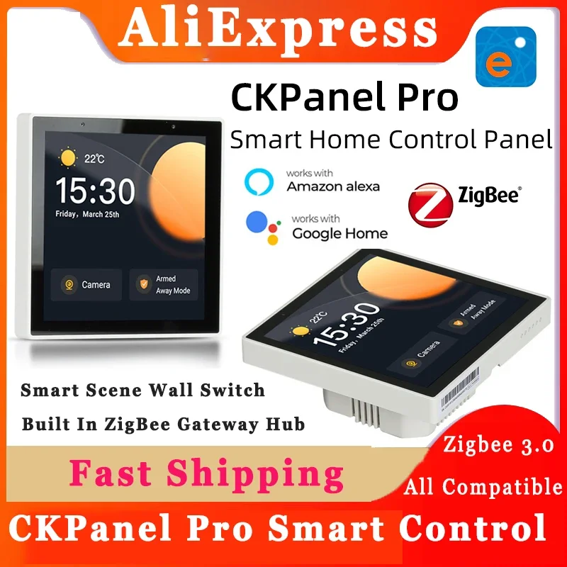 

CKPanel Pro Built In ZigBee Gateway Hub WIF Smart Control Panel Smart Scene Wall Switch Thermostat Switch Visual Intercom Voice