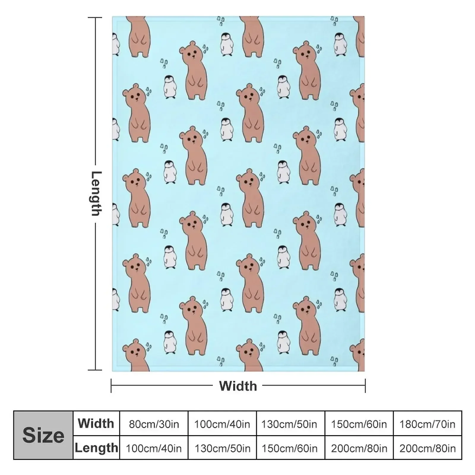 Bear and Penguin Throw Blanket Vintage Travel Winter beds Weighted blankets ands Flannel Blankets