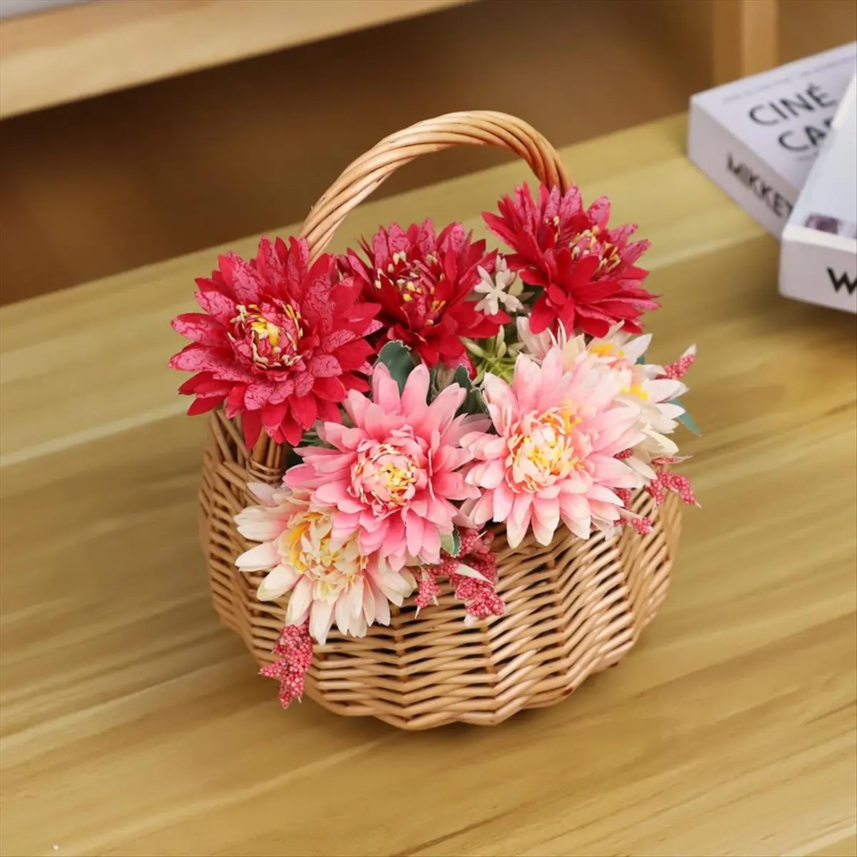 Wicker Picnic Basket with Handle,Willow Flower Girl Basket for Weddings,Garden and Home Decor -Wicker Storage Basket view 6