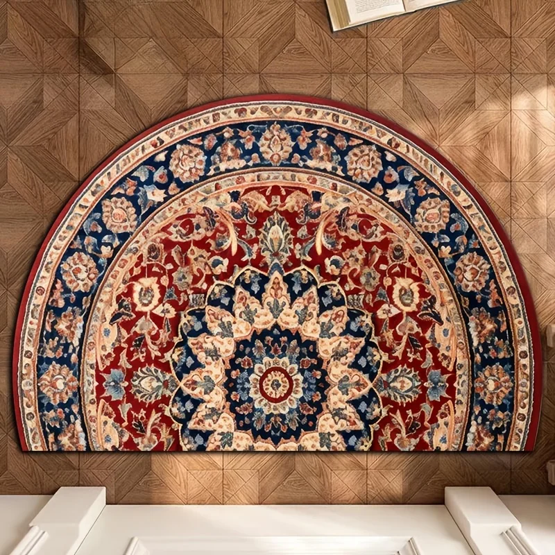 VIKAMA Bohemian Half-Circle Doormat Indoor & Outdoor Non-Slip Entrance Welcome Mat Kitchen & Bedroom Rug Home Decor