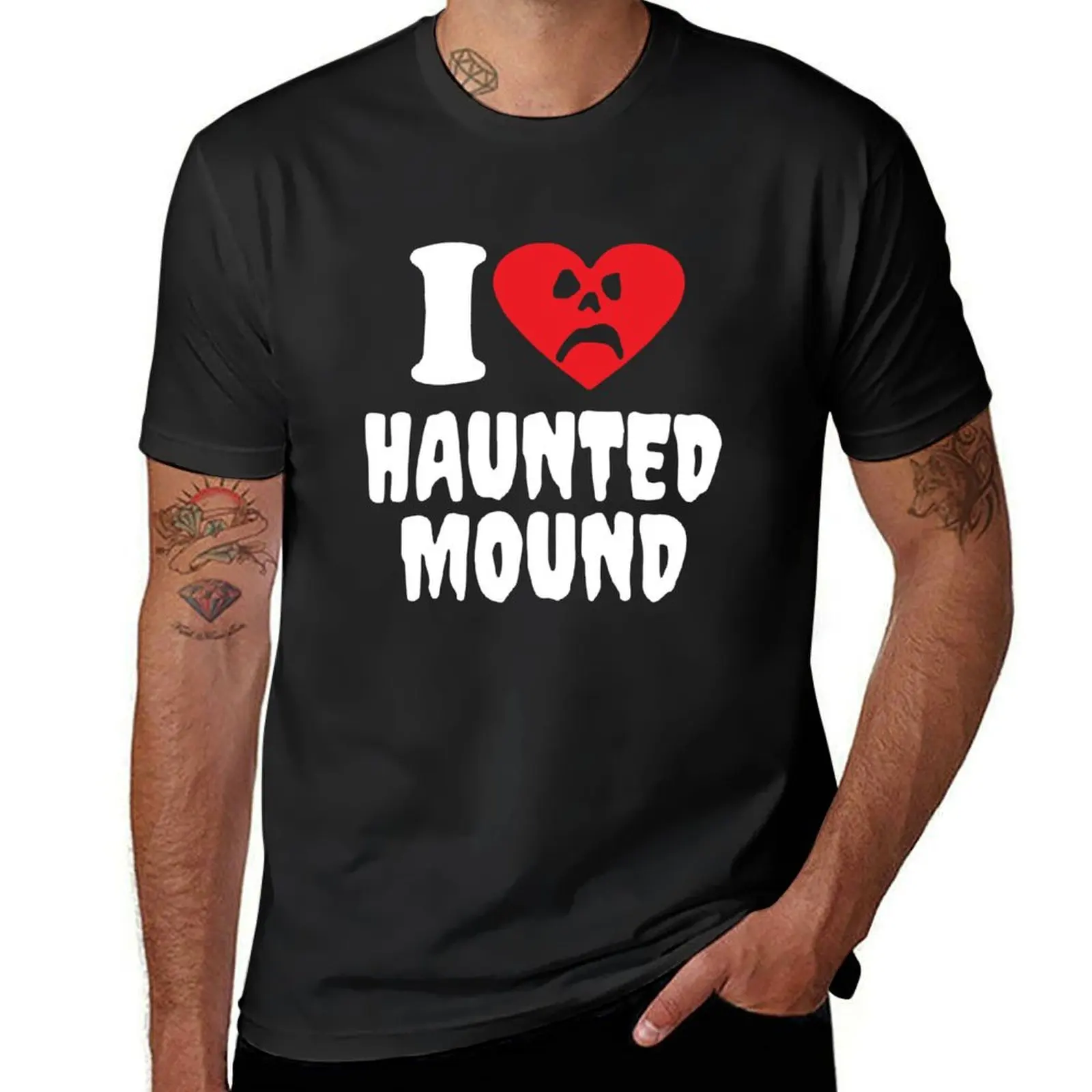 i heart haunted mound T-Shirt cute clothes customizeds men clothings