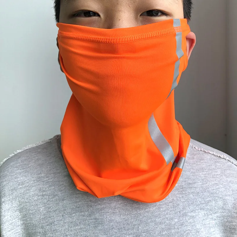 Reflective Bike Scarf Face Mask with Reflecot Cycling Bandana Bicycle Sun Protection Neck Gaiter Riding Fishing Headwear Hiking