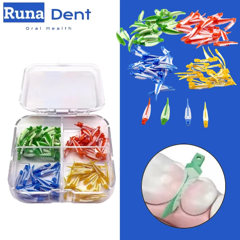 

100Pcs/Box Dental Composite Wedges Kit Autoclavable Silicone Wedges Matrix System Disposable Interdental Lab Supply