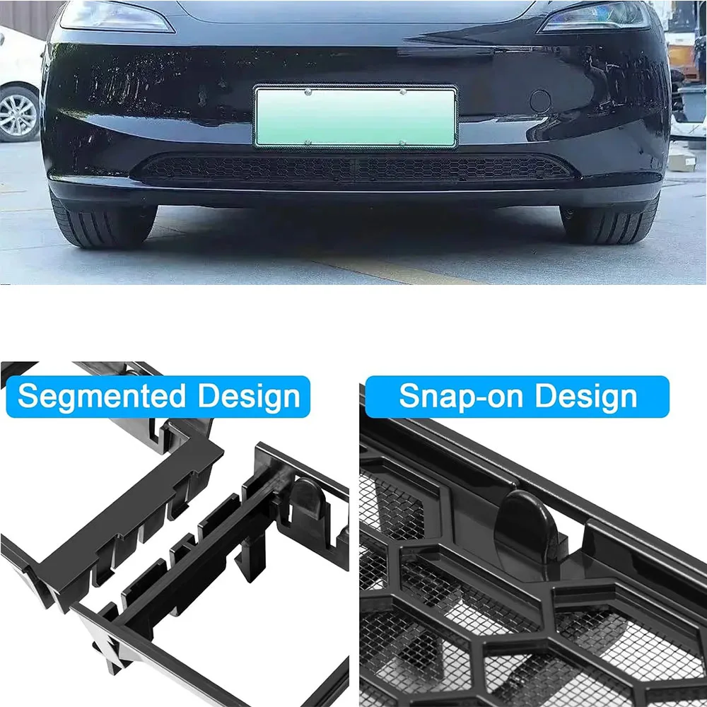 For 2024 Tesla Model 3 Highland Lower Bumper Anti Insect Net Anti Dust Proof Inner Vent Grille Cover Insect-proof Front Cove