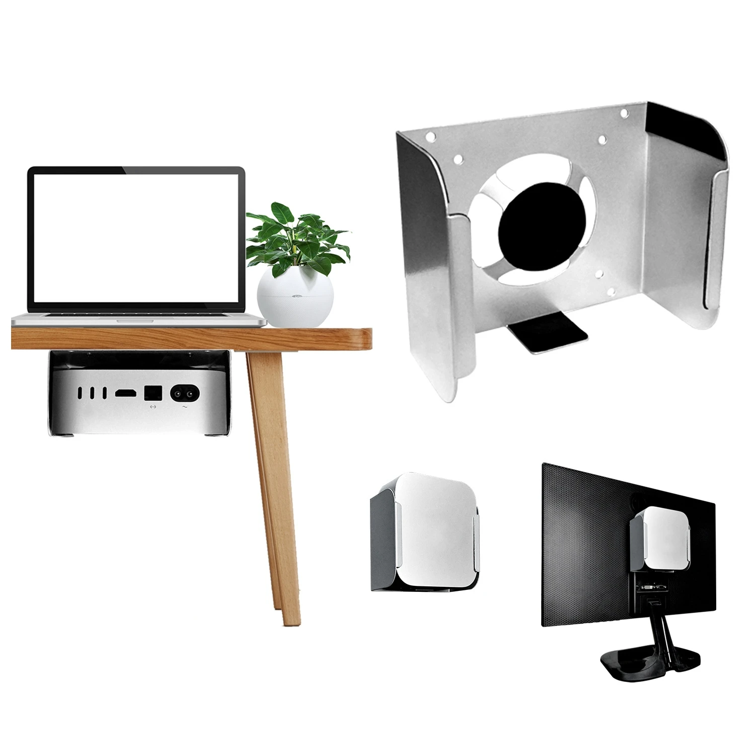 For Mini M4 Host Metal Bracket Wall-mounted Monitor Triple-use