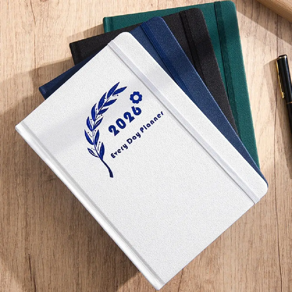 

English 2026 Schedule Planner Notepad Wear-resistant 12 Months A5 Agenda Planning Notebook Bookmark Simple To-do List Notebook