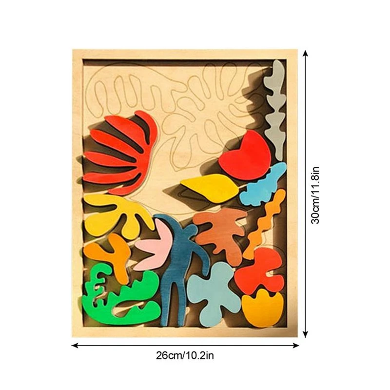 Puzzle en Bois de Matisse Montessori, 1 Pièce, Jouets de Document Aléatoire, Cadeau pour Enfant de 1 à 3 Ans