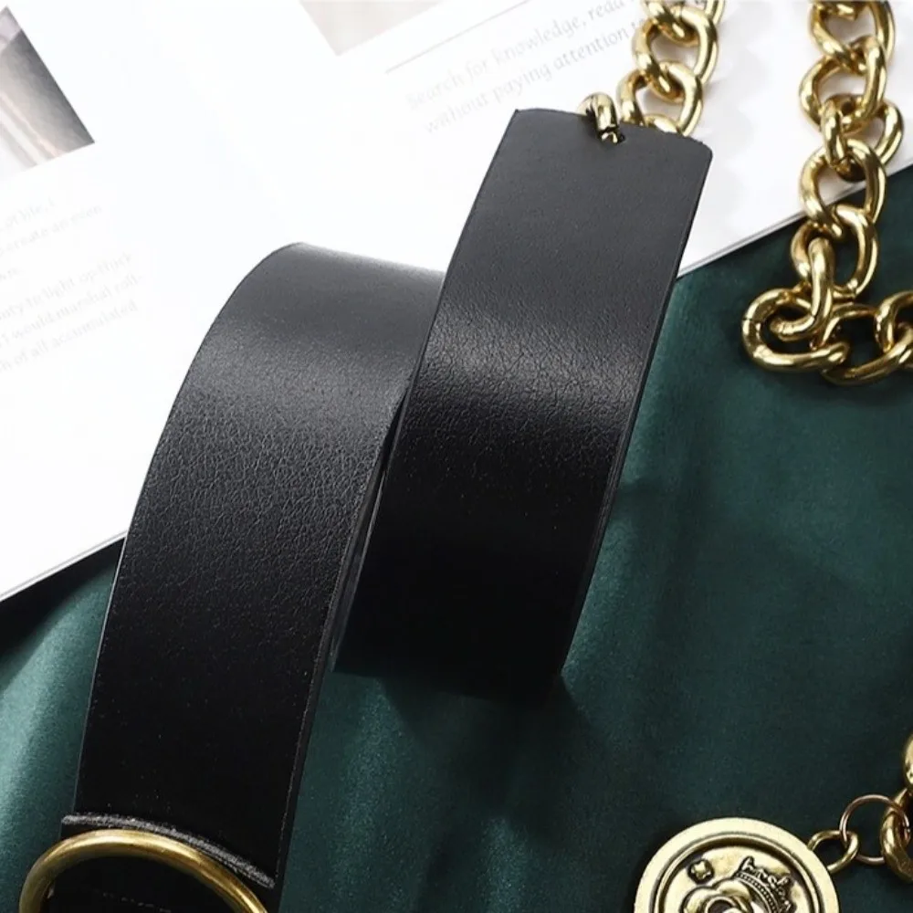 كل مباراة مشبك معدني بولي حزام حزام جلد سليم الجانب الكورية نمط رقيقة الخصر سلسلة دعوى مطابقة فستان قابل للتعديل سلسلة بنطلون