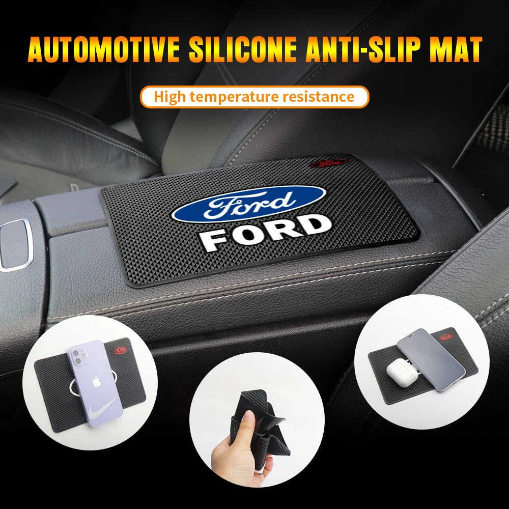 Car Dashboard Pad Anti-skid Silicone Mat For Ford ST Fiesta Mustang Fusion Kuga Ranger Edge Mondeo Taurus Shelby Explorer Escape
