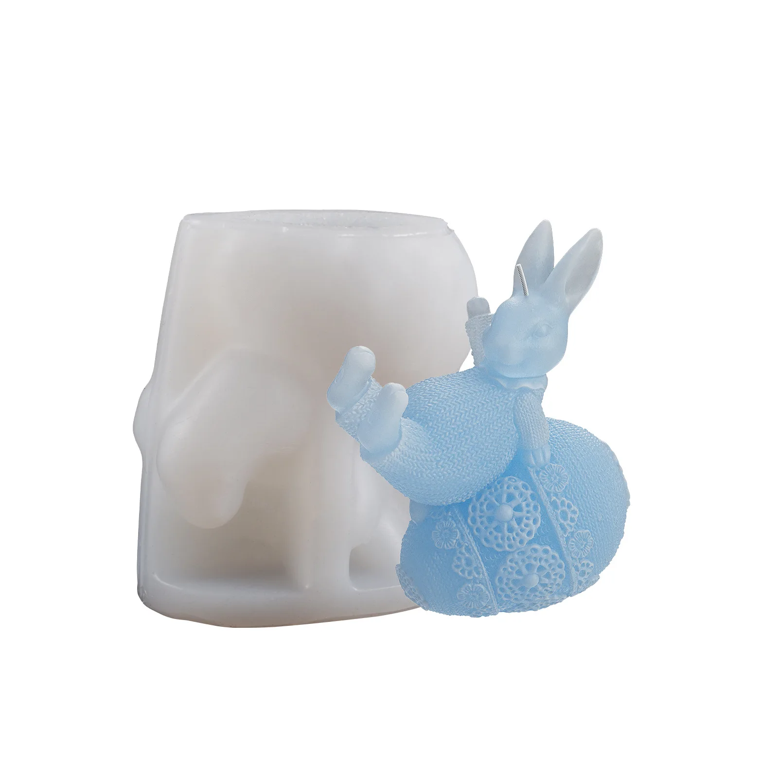 Moule à bougie en silicone bricolage, lapin de Pâques, œuf parfumé, pensée animale, lapin, plâtre, élection, résine, cadeaux, nouveau