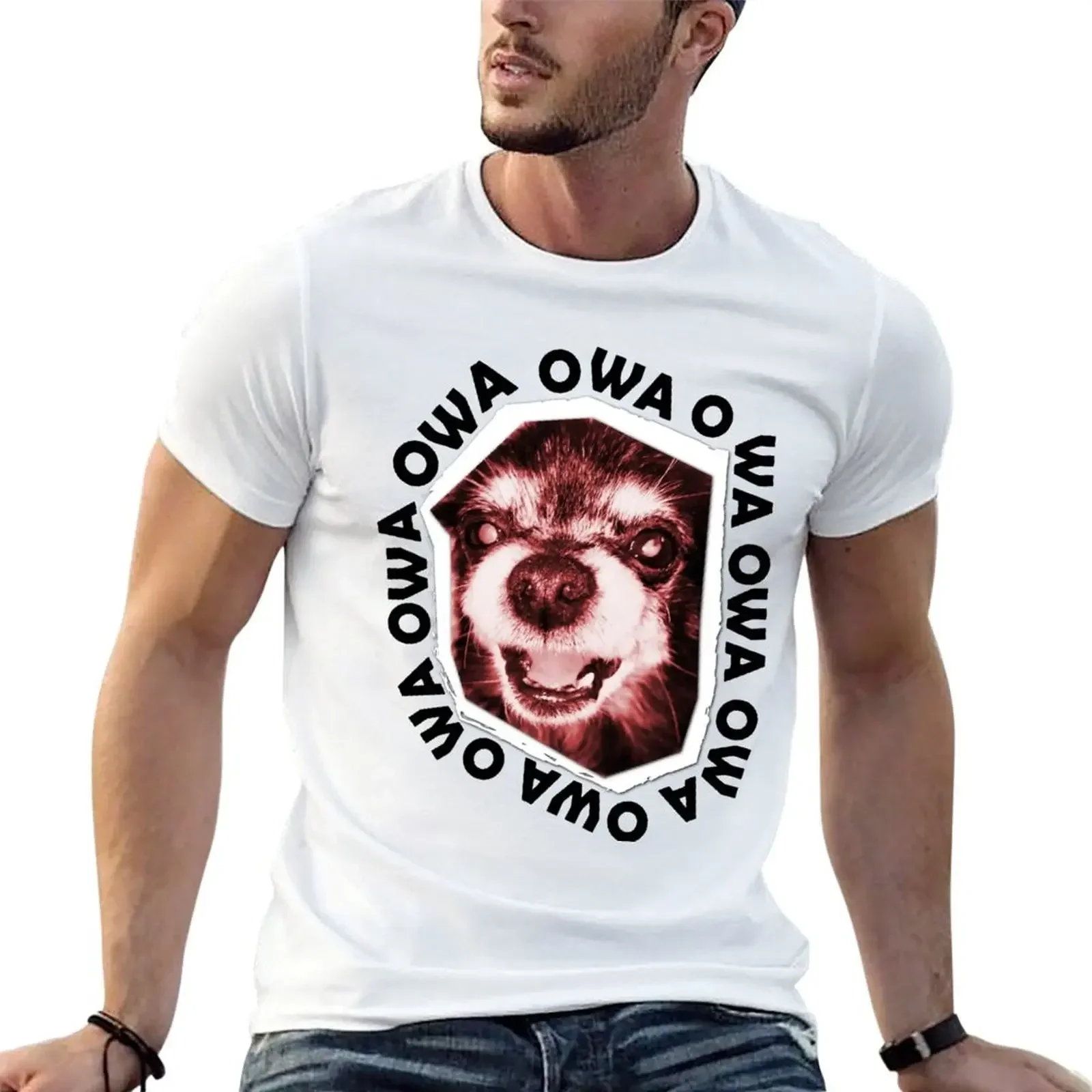 

Owa Owa T-Shirt animal prinfor boys anime Men's t-shirt