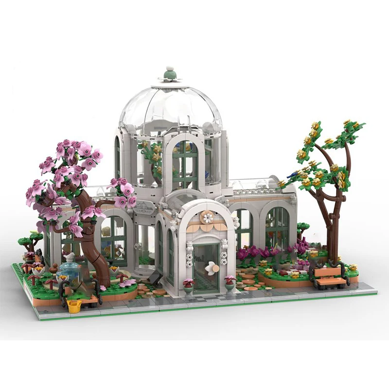 Middeleeuwse Serie Botanische Tuin Modulair Met Stoep Bouwsteen Diy Model MOC-152344 Collectie Experts Puzzelstenen Speelgoed