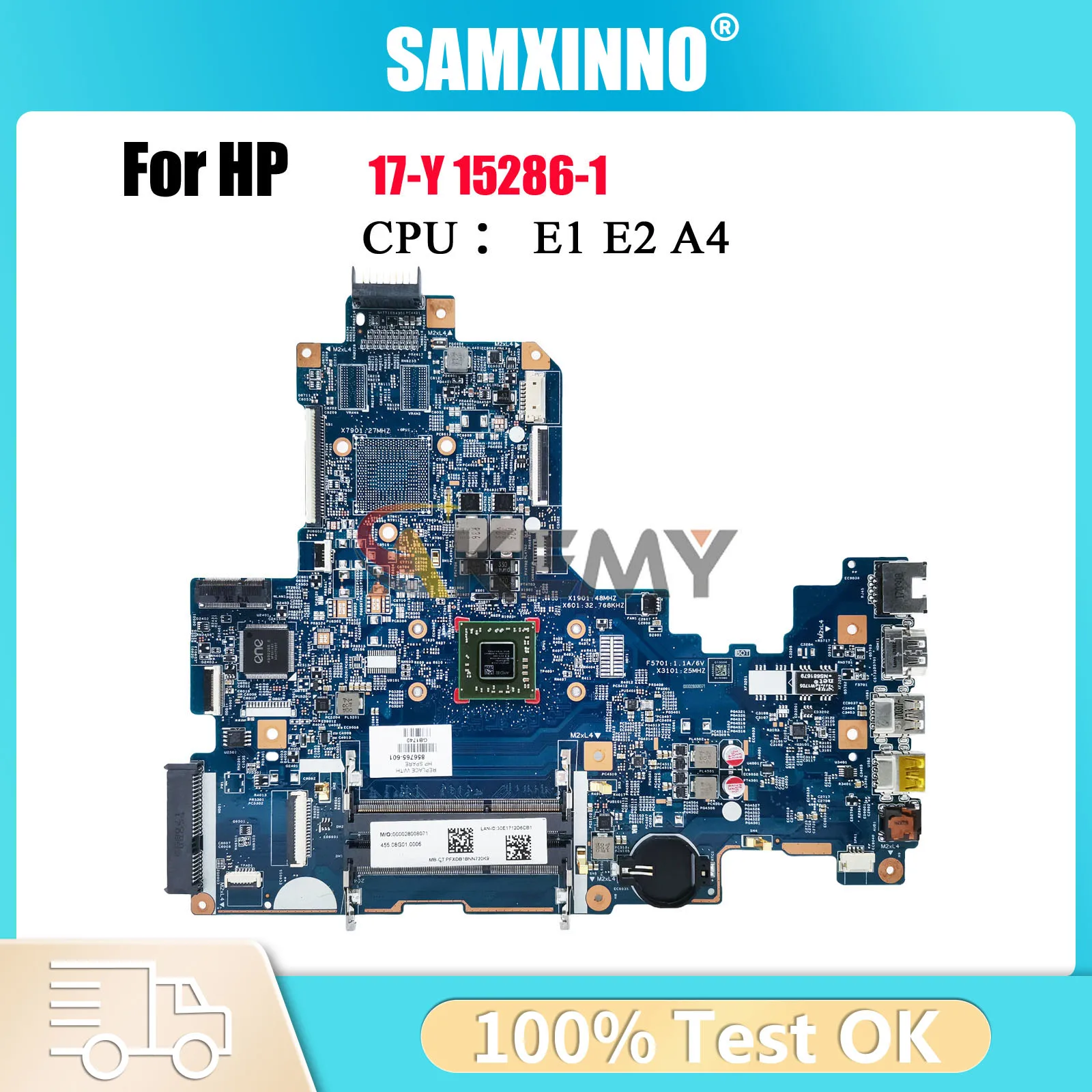

15286-1 856764-601 856763-601 With E2 A6 A8 CPU DDR3 For HP Pavilion 17-Y Laptop Motherboard 100% Fully Tested