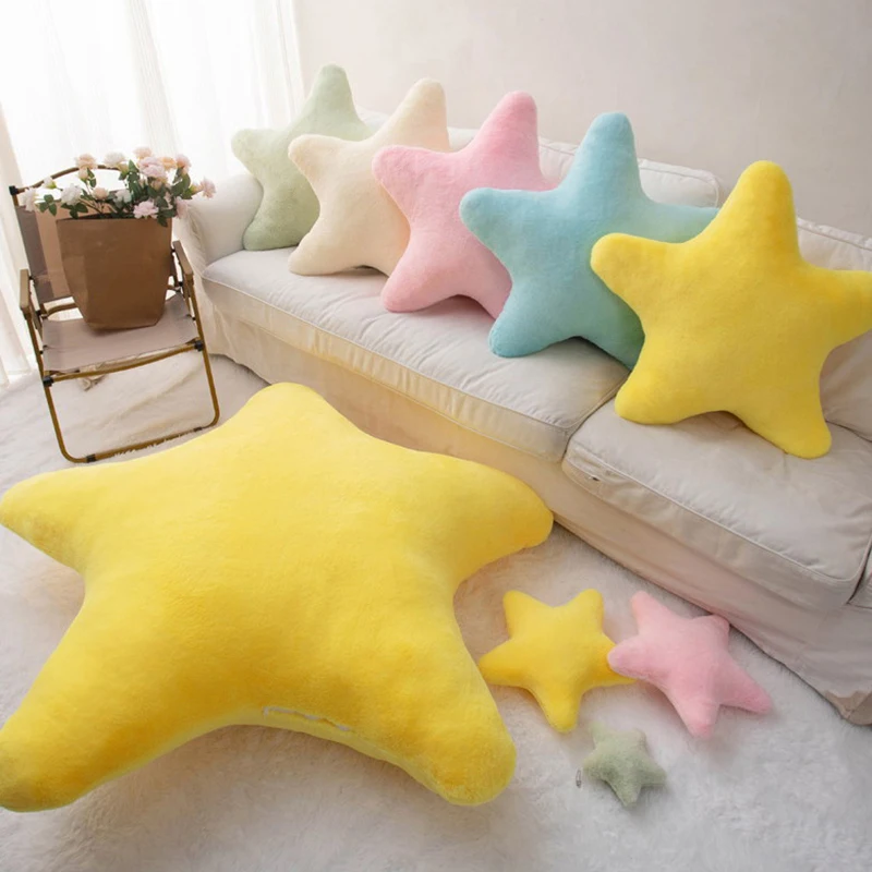 Creative Star Shaped Pillow Soft Plush Throw Pillow Cute Cartoon Pillow Plush Cushion Kid Bedroom Living Room Pillow Gifts