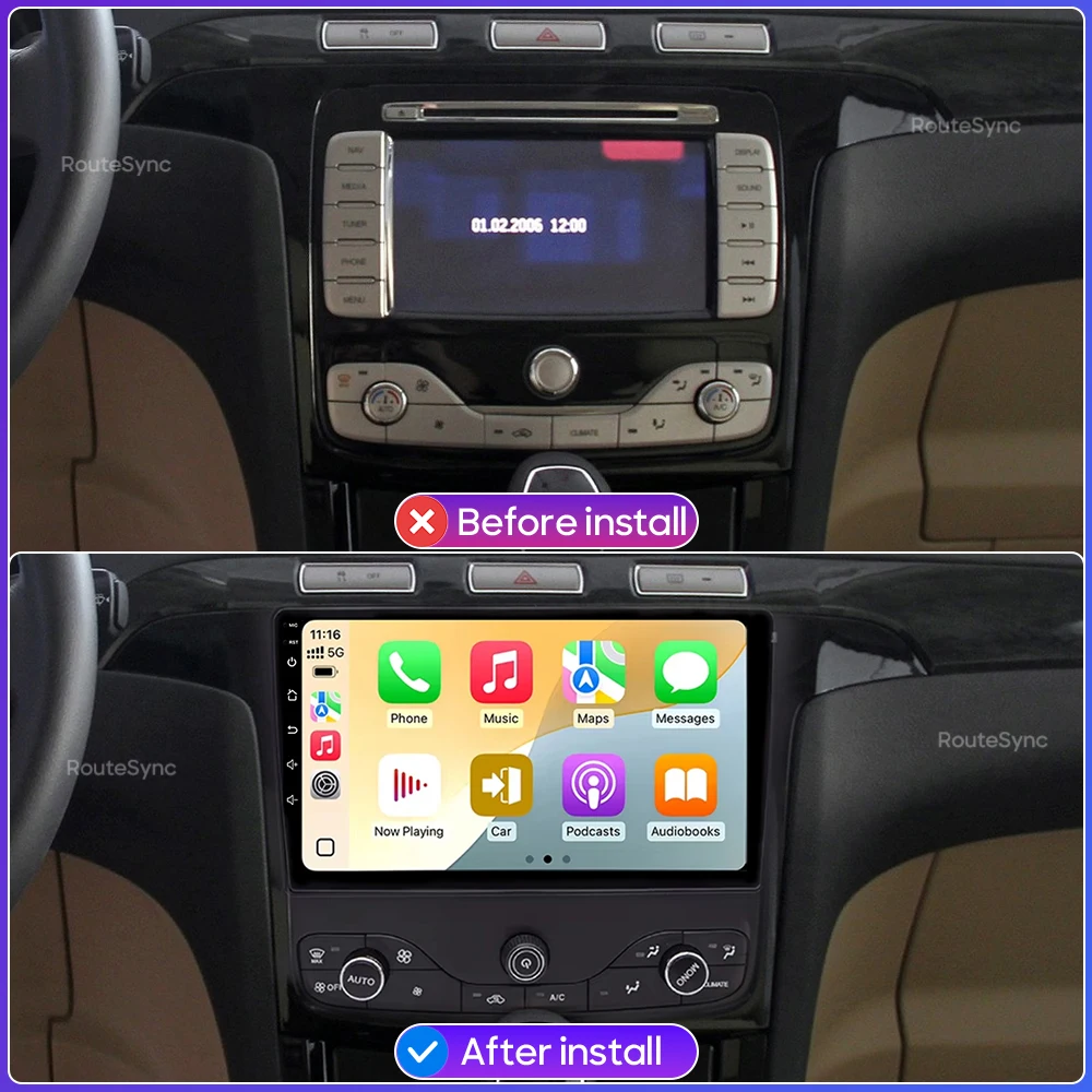 Android 16 For Ford S Max S-MAX 2006 - 2015 For Ford Galaxy 2014 Car Multimedia Player Carplay Radio Video Navigation GPS 2din