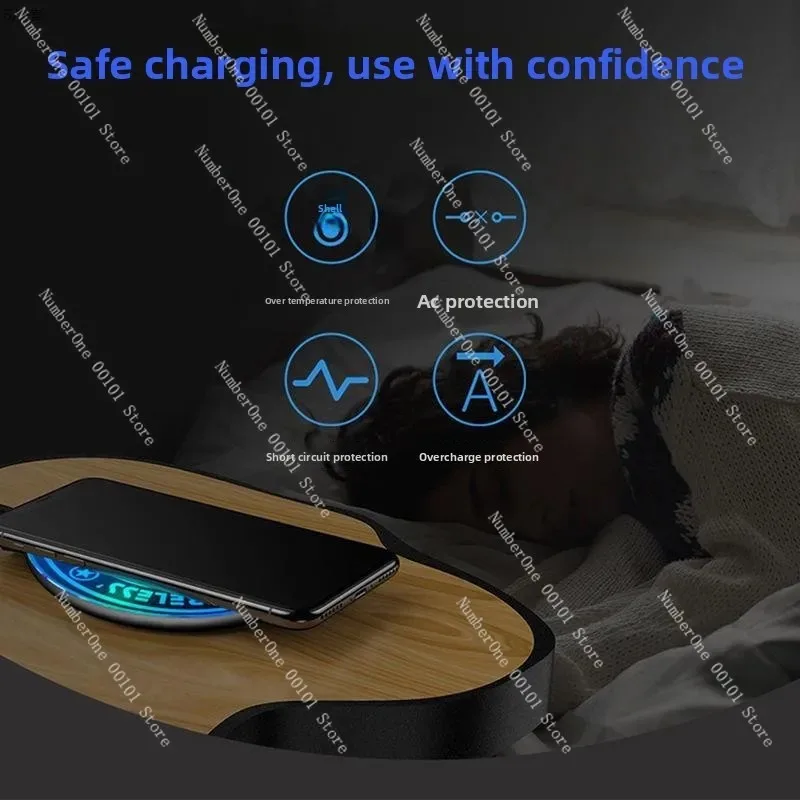 Wireless Fast‑Charging Pad with Magic‑Light‑Array Glow Light, Qi‑Standard Phone Charger For iPhone 8P XR Huawei Mate Series