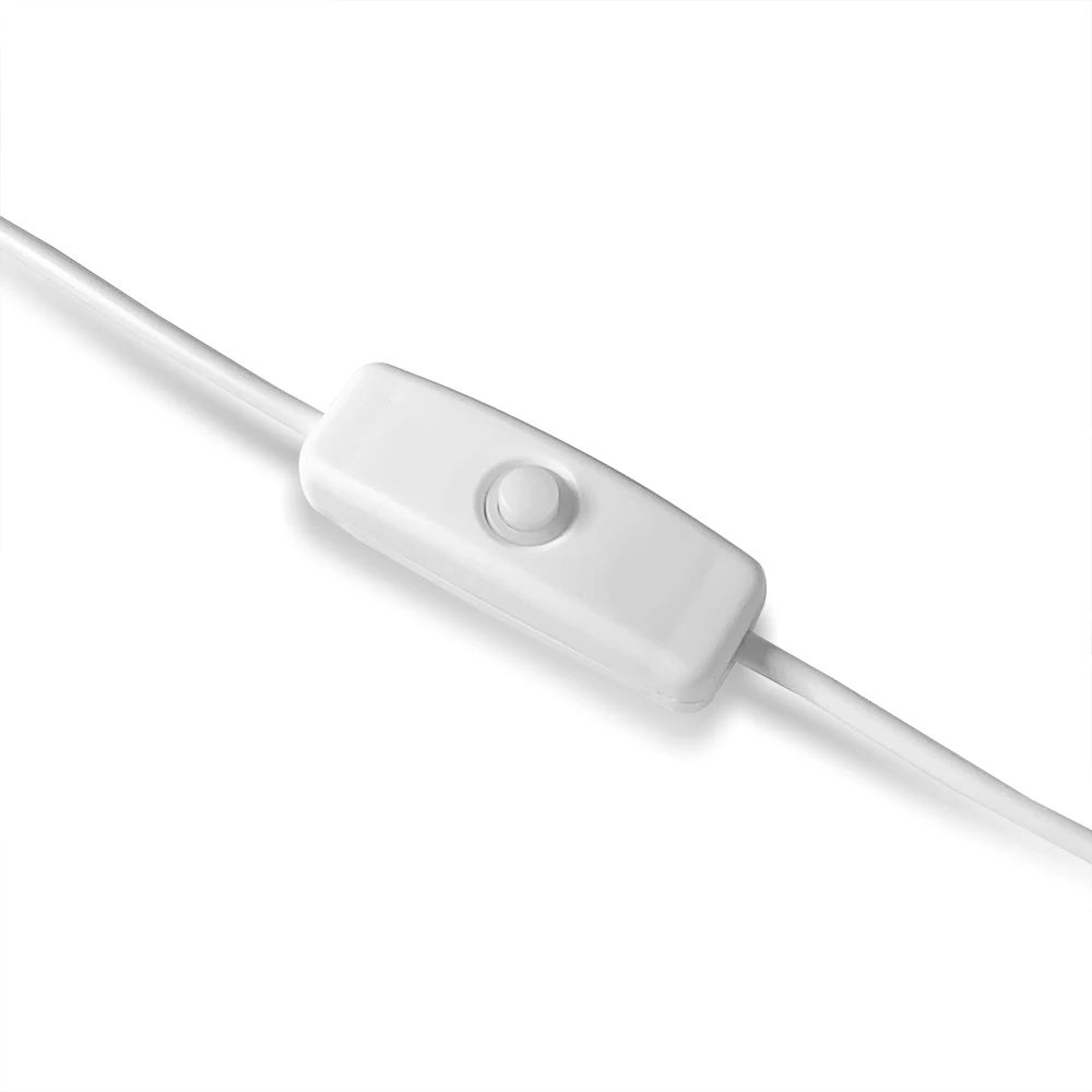 Conector USB, conector de alimentación de Terminal USB con interruptor, enchufe de alimentación de cable eléctrico para lámpara de tira LED,