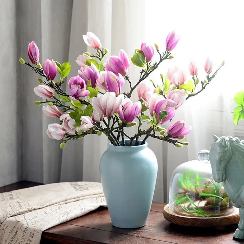 

Artificial Magnolia Flower Branch Home Living Room Decoration Fake Bouquet Decoration Wedding Party Simulation Flower Bouquet