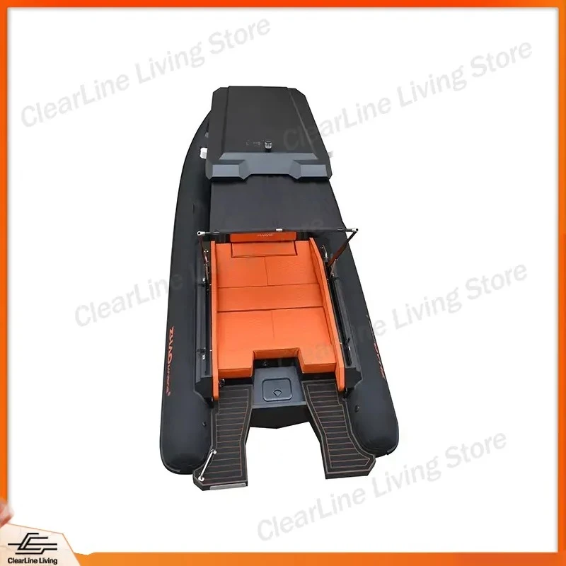 CE Certified Inflatable Speedboat Small RIB Boat 730 with Outboard Motor for Sale Fishing Dinghy Tender Yacht Rescue Craft